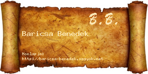 Baricsa Benedek névjegykártya