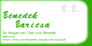 benedek baricsa business card